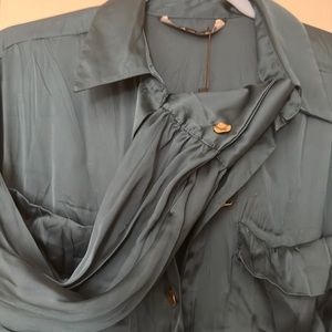 Silk shirt maxi dress